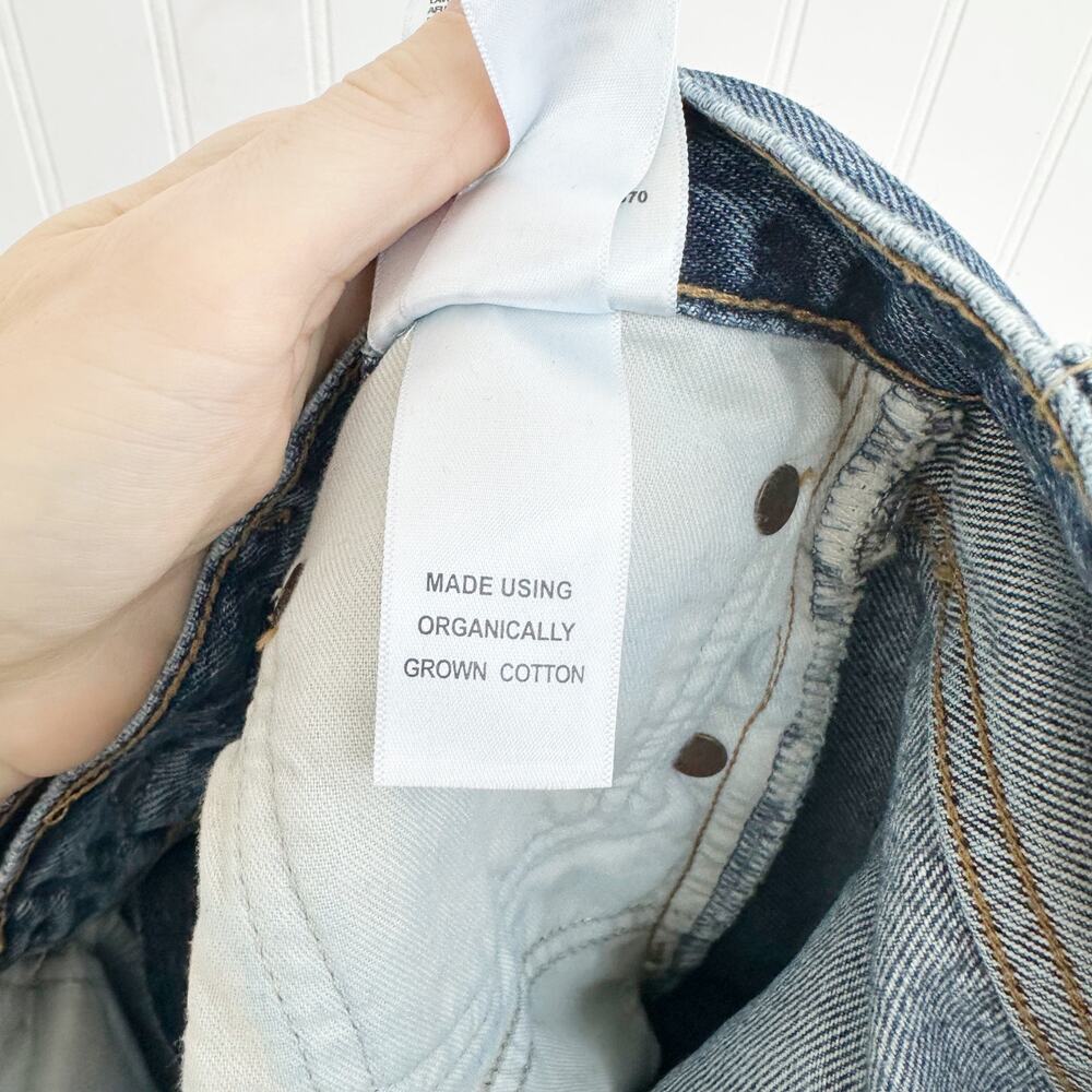 Agolde Dame Wide Leg Cuffed Jeans Blue High Rise Denim Trouser Size 26 Long - Picture 6 of 6